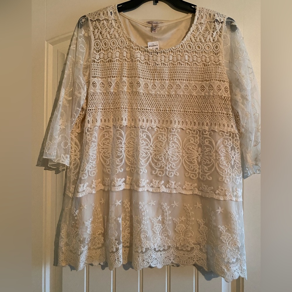 Blouse crochet look overlay